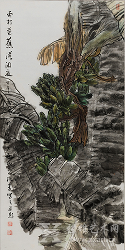 吴汉青（又名：吴淑清）《雨打芭蕉落闲庭》