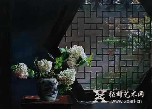 田忠泉 《静室幽芳》 油画　