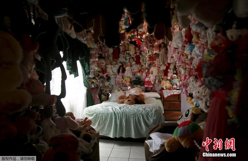 哥斯达黎加70岁老妇人20年收藏玩偶4500个