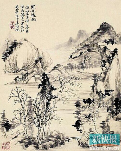   吴湖帆 寒林远眺