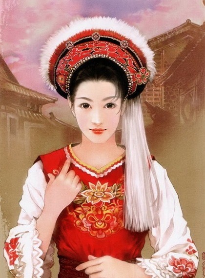“东方画姬”德珍笔下中国56个民族的美女