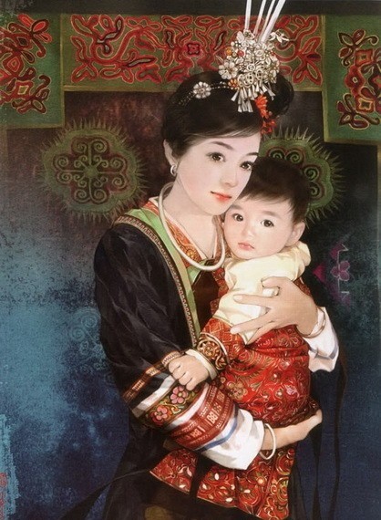 “东方画姬”德珍笔下中国56个民族的美女