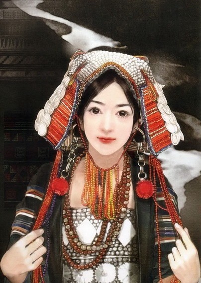 “东方画姬”德珍笔下中国56个民族的美女