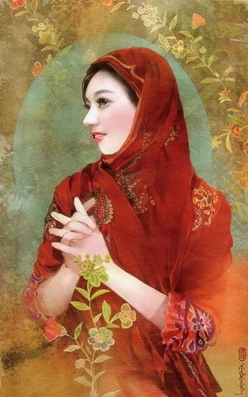 “东方画姬”德珍笔下中国56个民族的美女