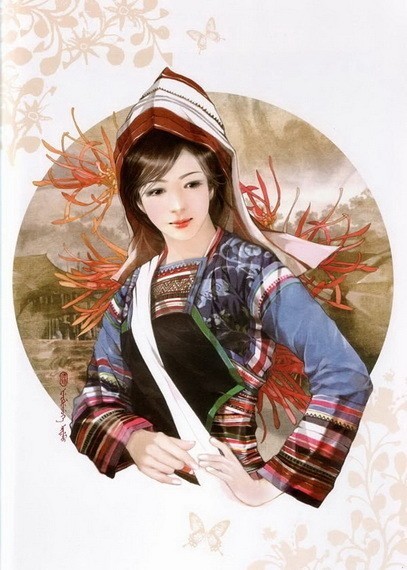 “东方画姬”德珍笔下中国56个民族的美女