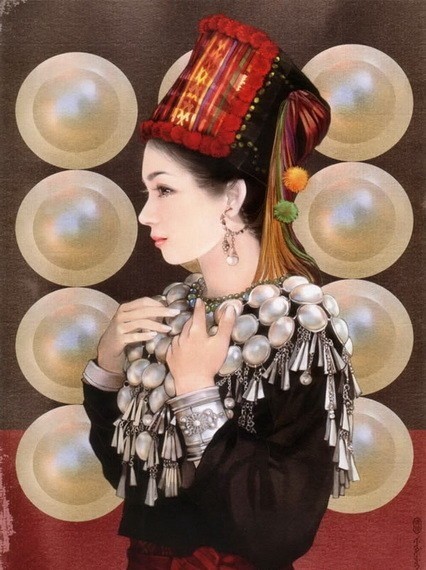 “东方画姬”德珍笔下中国56个民族的美女