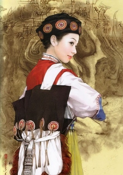 “东方画姬”德珍笔下中国56个民族的美女