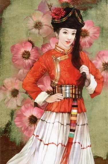 “东方画姬”德珍笔下中国56个民族的美女