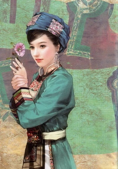 “东方画姬”德珍笔下中国56个民族的美女