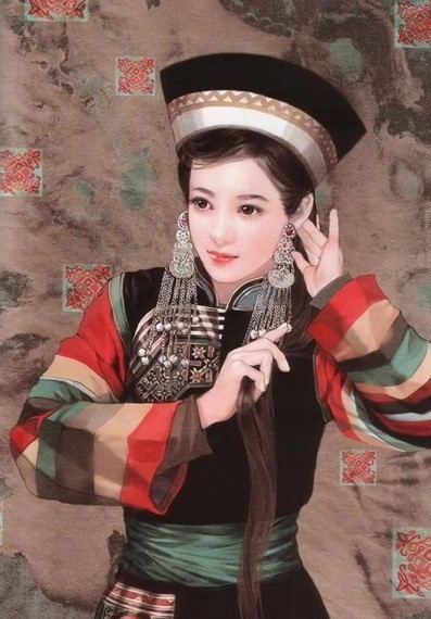 “东方画姬”德珍笔下中国56个民族的美女