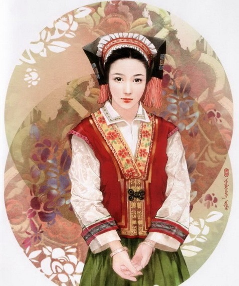 “东方画姬”德珍笔下中国56个民族的美女