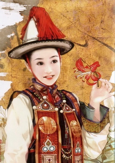“东方画姬”德珍笔下中国56个民族的美女