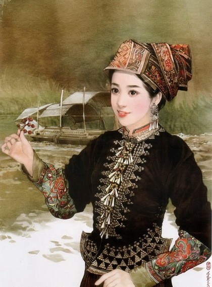 “东方画姬”德珍笔下中国56个民族的美女