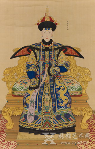清乾隆 郎世宁等作《纯惠皇贵妃朝服像》