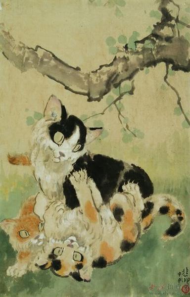 徐悲鸿的作品《猫戏图》图片来源网络