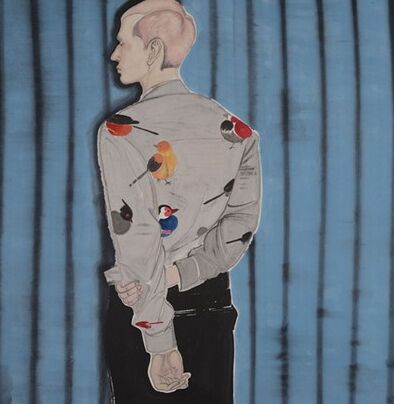 姚浩，《红发》140X96cm 纸本设色 2014年
