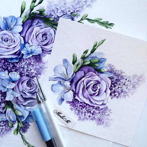 美醉了！逼真又很唯美的花朵水彩画作品欣赏