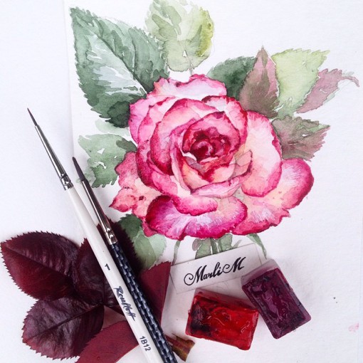 美醉了！逼真又很唯美的花朵水彩画作品欣赏