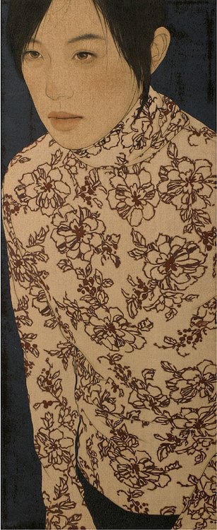 日本画家池永康晟用古法描绘出的美女图