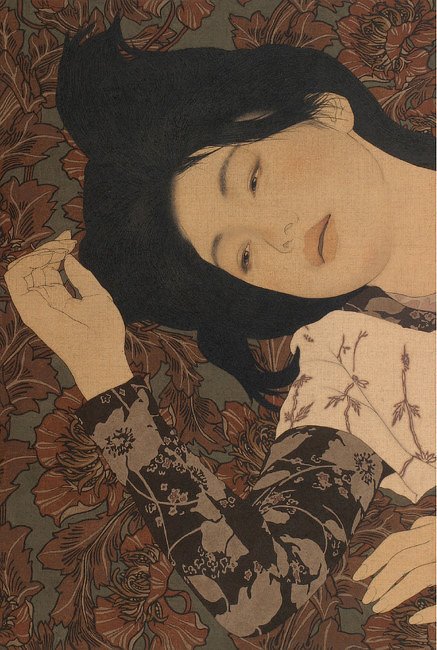 日本画家池永康晟用古法描绘出的美女图