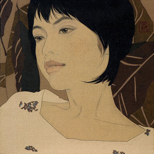 日本画家池永康晟用古法描绘出的美女图