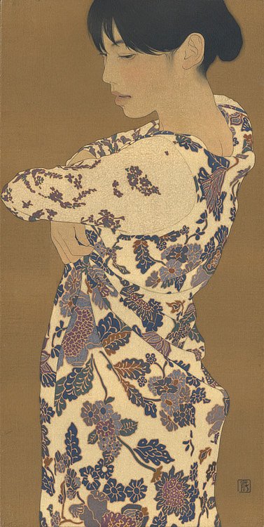 日本画家池永康晟用古法描绘出的美女图