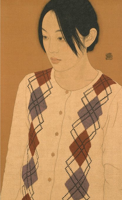 日本画家池永康晟用古法描绘出的美女图