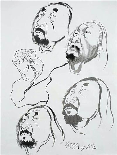   方力钧作品《2015夏》。