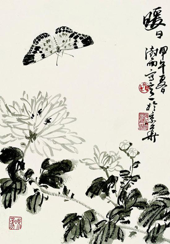 阴澍雨 墨花工虫集 纸本水墨 30cm×21cm 2014(3)