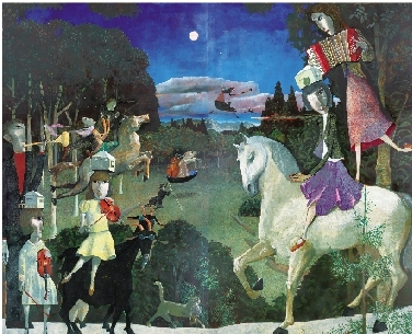 夜行（油画）273×350厘米  2012年  小林裕见（日本）