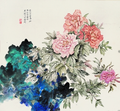 牡丹图（国画） 97×97厘米 2013年 马小加