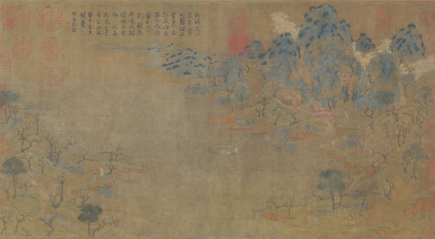   游春图卷（绢本设色局部）  展子虔（隋）