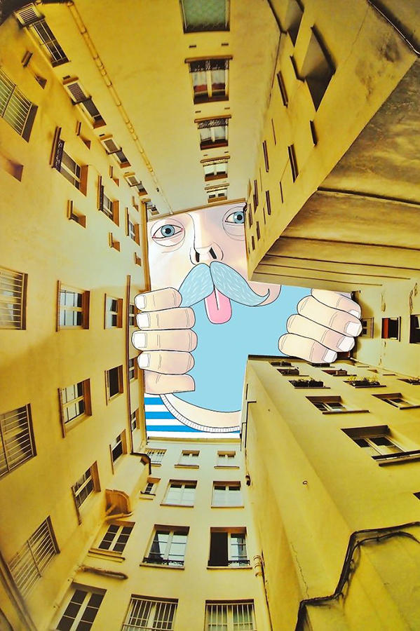 法国插画家把都市天空当做画板