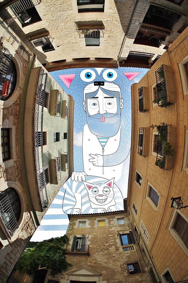 法国插画家把都市天空当做画板