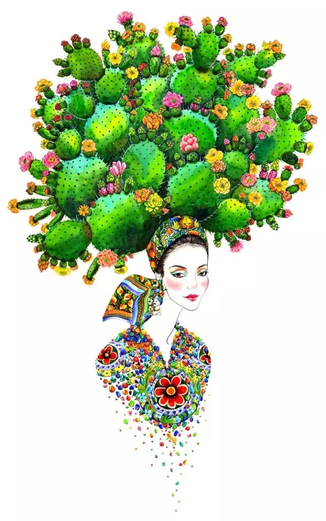洛杉矶时尚插画师带着幸福感的插画作品