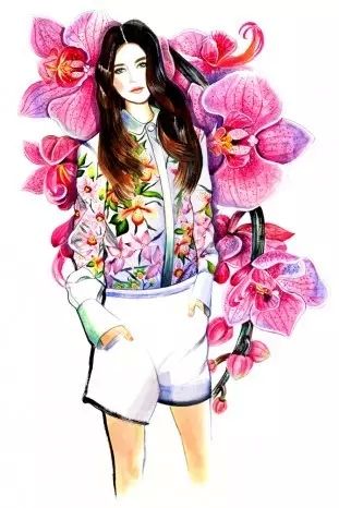 洛杉矶时尚插画师带着幸福感的插画作品