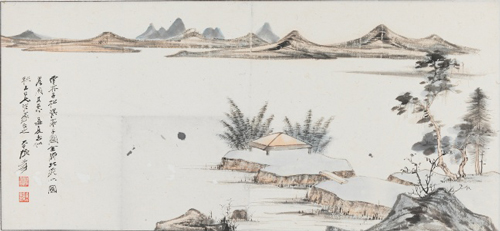张大千 《松溪亭子》