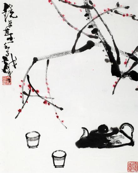 石金柱《清茗图》（著名书画家、鉴藏家、广州艺术品行业商会会长、瀚博美术馆馆长）