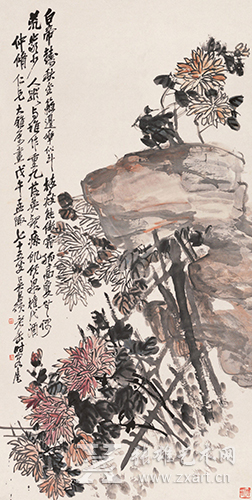吴昌硕《东篱秋菊图》