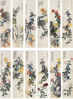 吴笠仙《菊花祝寿》