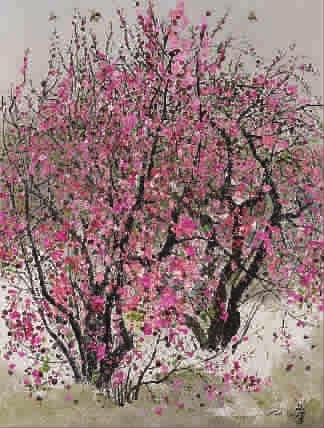 吴冠中油画《小桃红》