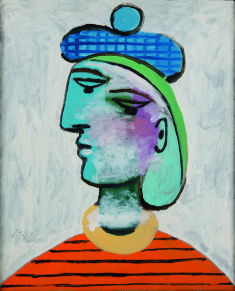   巴勃罗·毕加索《带着蓝色贝雷帽的玛丽》（ Marie-Thérèse au béret bleu ，1937） 图片: Succession Picasso 2015 