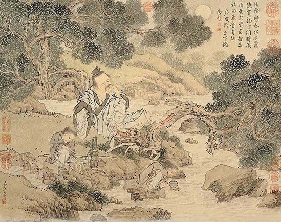   金廷标 品泉图