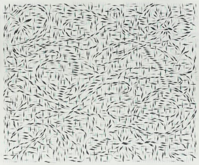   ▲黄致阳 《千灵显 No.1501》 200x240cm 墨，矿物彩，绢 2015