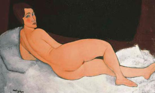 《Nu couche - sur le cote gauche》（1917）
