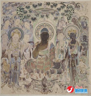   第57窟说法图，图片由敦煌研究院提供