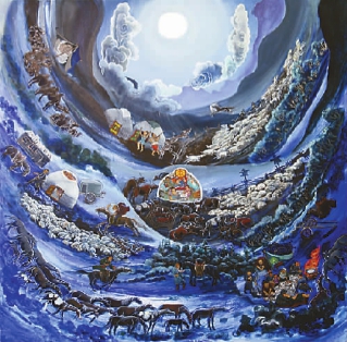   圆月亮之夜（布面丙烯）  达·巴达姆【蒙古】