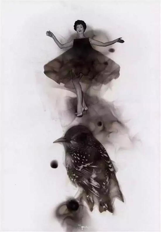 加拿大艺术家以烛为笔创作出的美术作品