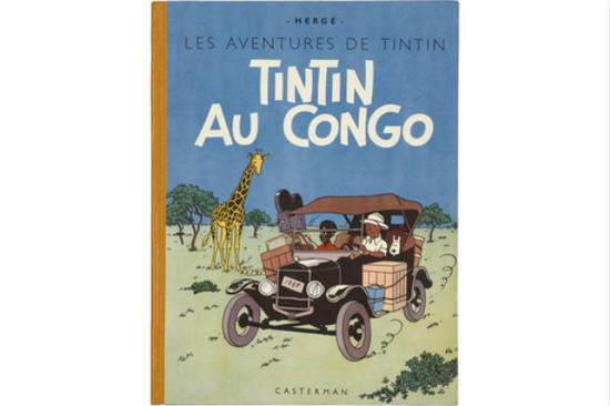 《丁丁历险记•丁丁在刚果》第一版，1946年，估价：8515美元-9580美元。