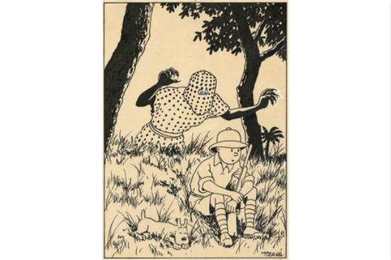 《丁丁历险记•丁丁在刚果》原稿，1937年，估价：319320美元-532200美元。